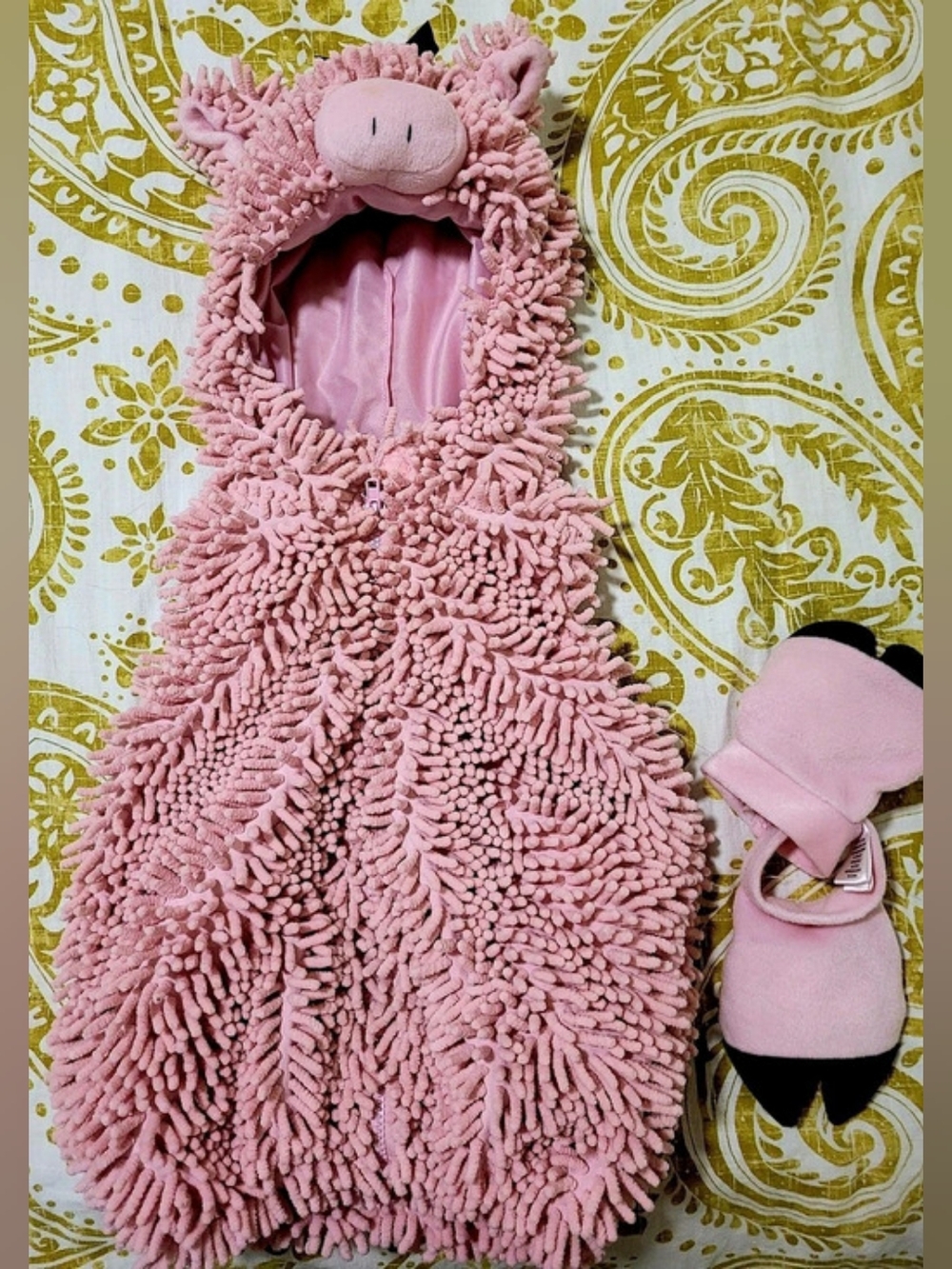 GOING WILD Pink Pig Halloween Costume Set with Matching Feet for Baby